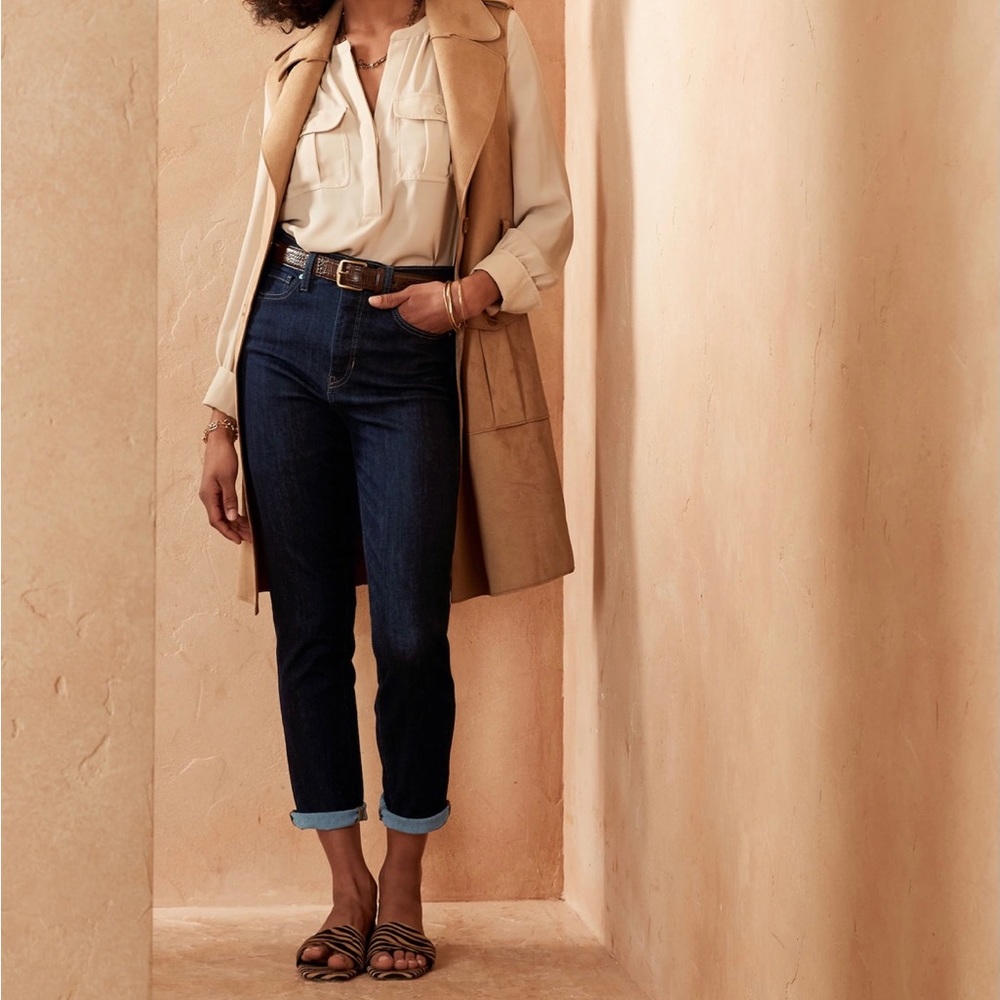 NWT Banana Republic Factory ULTRA HIGH-RISE SLIM JEAN size 2/26 tall